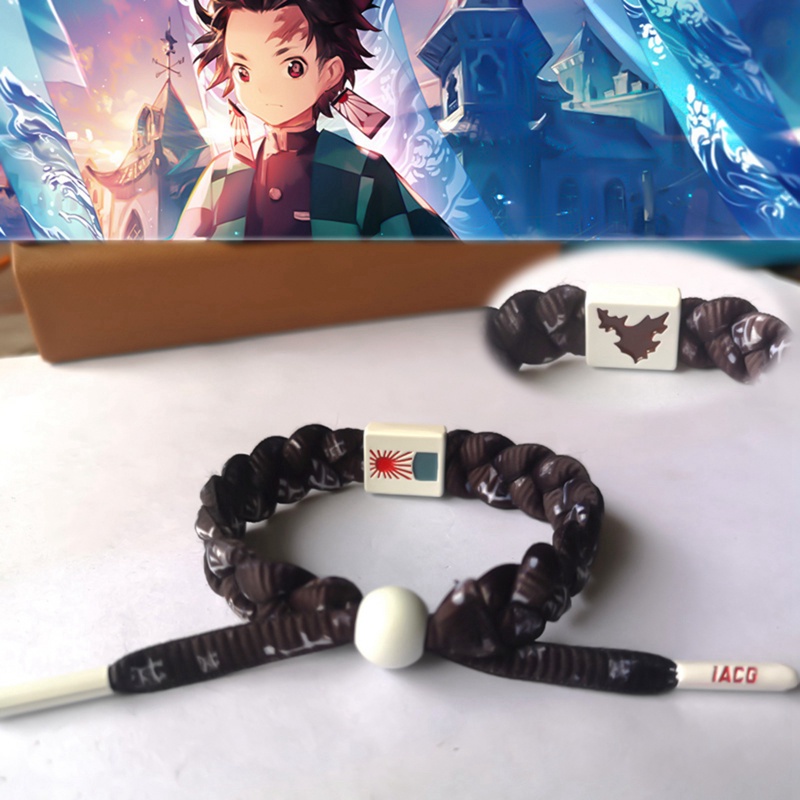 Vòng đeo tay dây bện họa tiết phong cách anime Demon Slayer Kimetsu No Yaiba cá tính thời trang dành cho cả nam và nữ