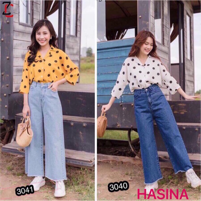 QUẦN JEANS NỮ ỐNG RỘNG GTOP QB01 | BigBuy360 - bigbuy360.vn