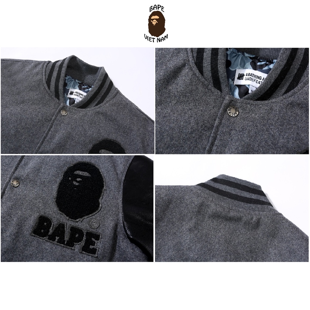 Áo khoác bóng chày Bape, Bomber Jacket Bape x UNDFTD, chất liệu Da Cotton, Oder 15 ngày hàng về BapeVN