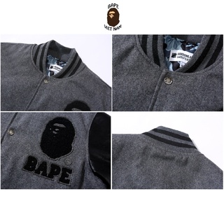 [ODER + FREESHIP] Áo khoác bóng chày Bape, Bomber Jacket Bape x UNDFTD, chất liệu Da Cotton, Oder 15 ngày hàng về BapeVN