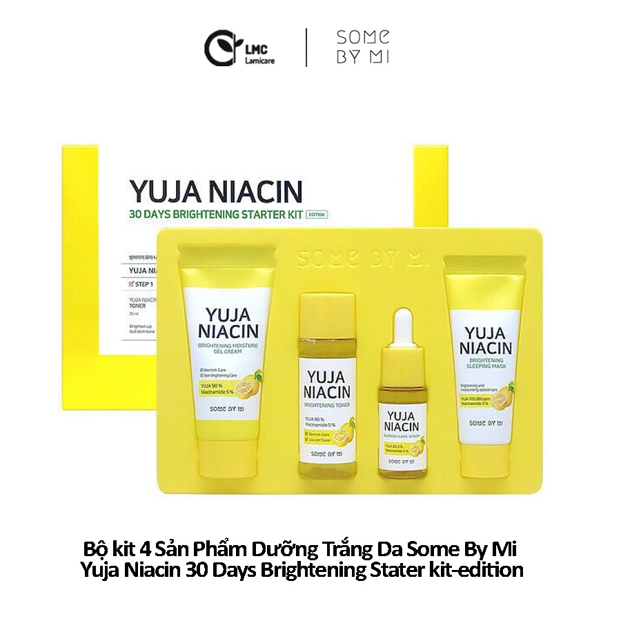 Bộ kit 4 sản phẩm dưỡng trắng da some by mi yuja niacin 30 days brightening stater kit-edition