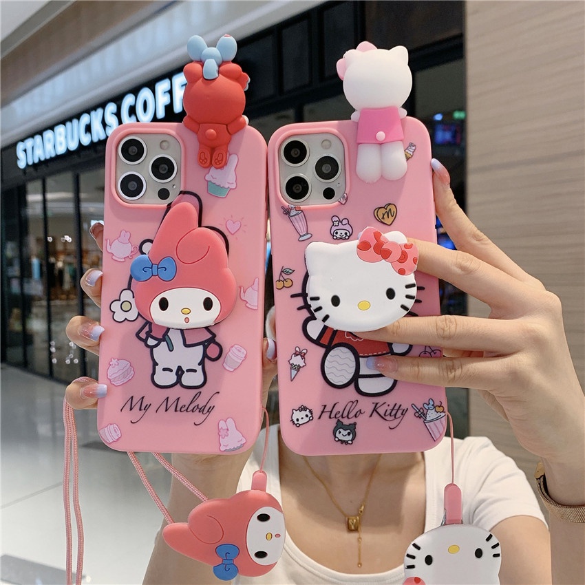 Ốp Điện Thoại Silicon Mềm Họa Tiết Hello Kitty Dâu Tây Màu Hồng Cho Samsung Galaxy A12 M12 J2 Prime J7 Prime On7 2016