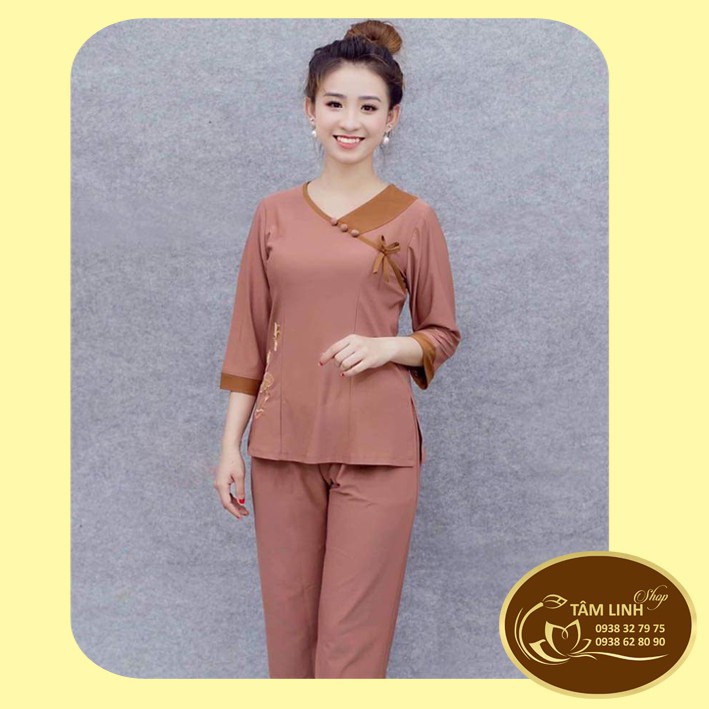 Đồ Lam Đi Chùa_Mẫu Tim Nơ