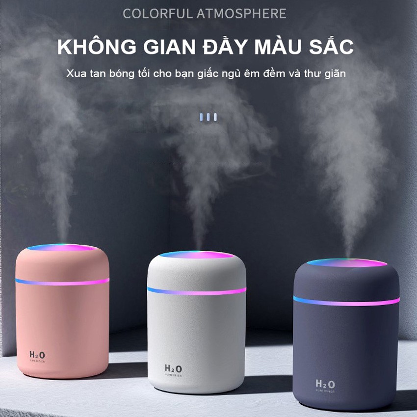 [Tặng Tinh Dầu] Máy Phun Sương Tạo Độ Ẩm Ô Tô PH GREEN-Chất Liệu ABS Cao Cấp, Thiết Kế Tinh Tế Với Đèn Led Đổi Màu