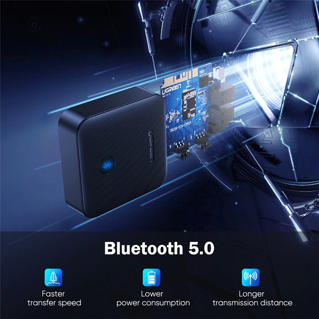 Bộ Thu Phát Âm Thanh Bluetooth 5.0 Hỗ Trợ APTX Ugreen 70158 Chính Hãng - Bảo Hành 18 Tháng