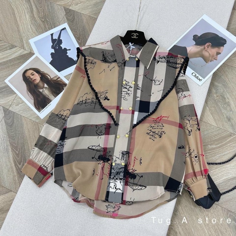áo sơ mi dài tay kẻ bbr sale 100k( chất đẹp)