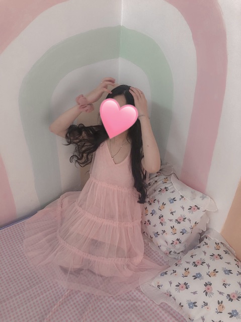 Pass đầm váy tutu dress hồng thắt nơ caocaobycaochen