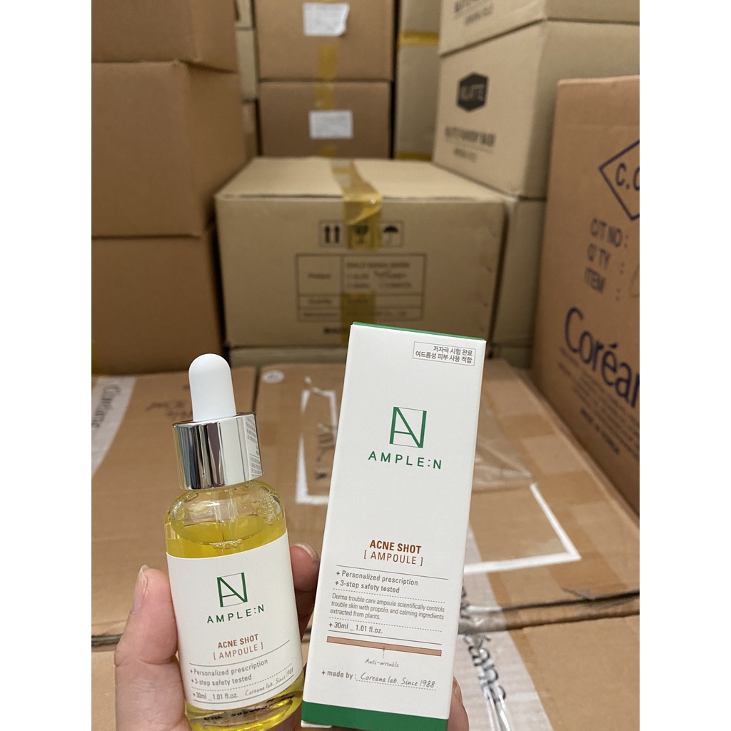 Tinh Chất Hỗ Trợ Trị Mụn, Ngăn Ngừa Mụn  Ample:n Acne Shot Ampoule 30ml