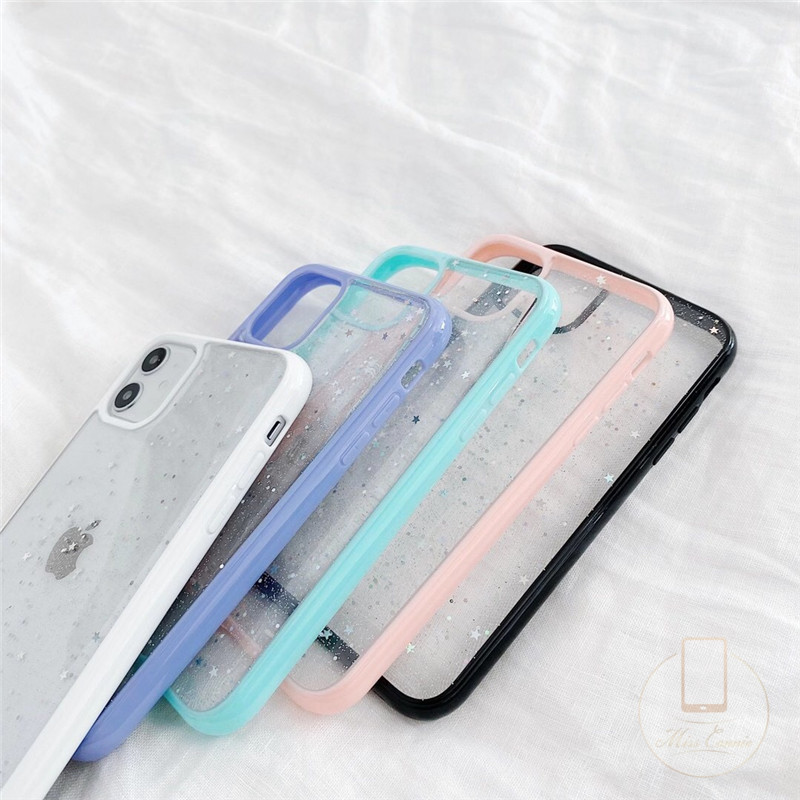 Ốp điện thoại TPU kim tuyến màu Macaron đơn giản cho iPhone 11 8plus 7plus 8 7 11Pro Max X Xs Max XR SE 2020 iPhone 12 pro max | BigBuy360 - bigbuy360.vn