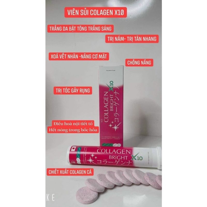 Viên Sủi Trắng Da Collagen Bright x10