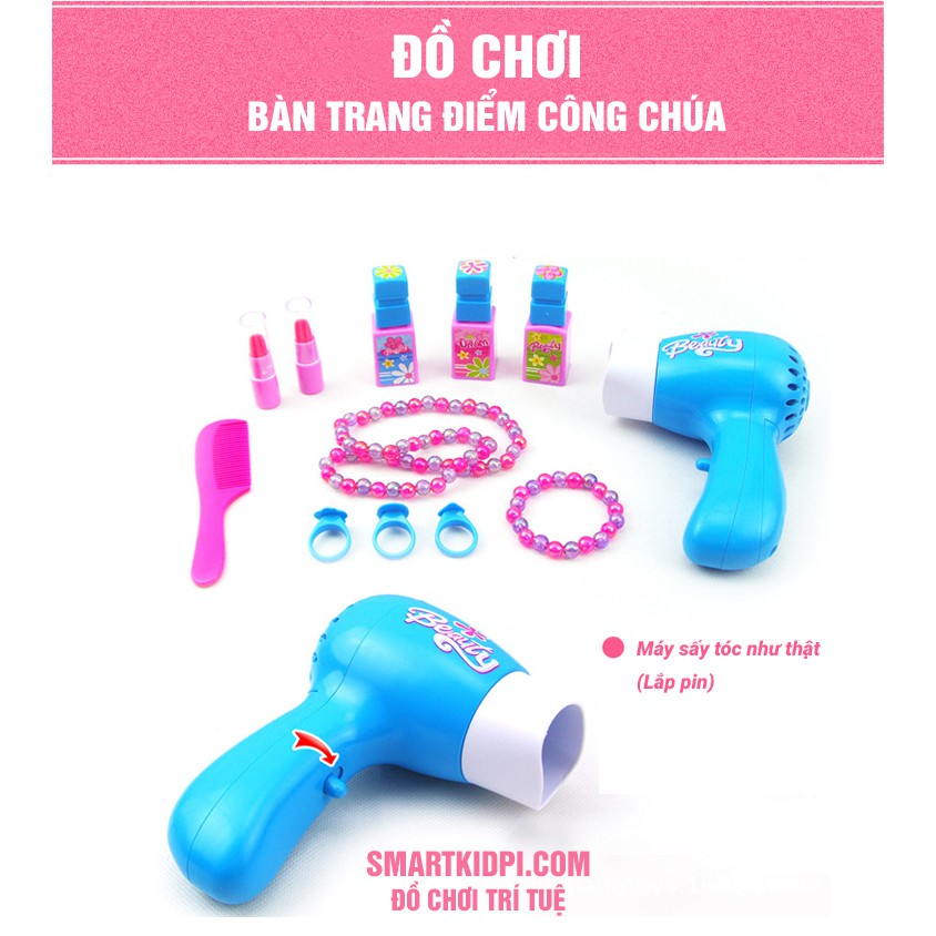 [CỠ ĐẠI SIÊU TO] Bộ Trang Điểm Công Chúa Có Nhạc và Đèn