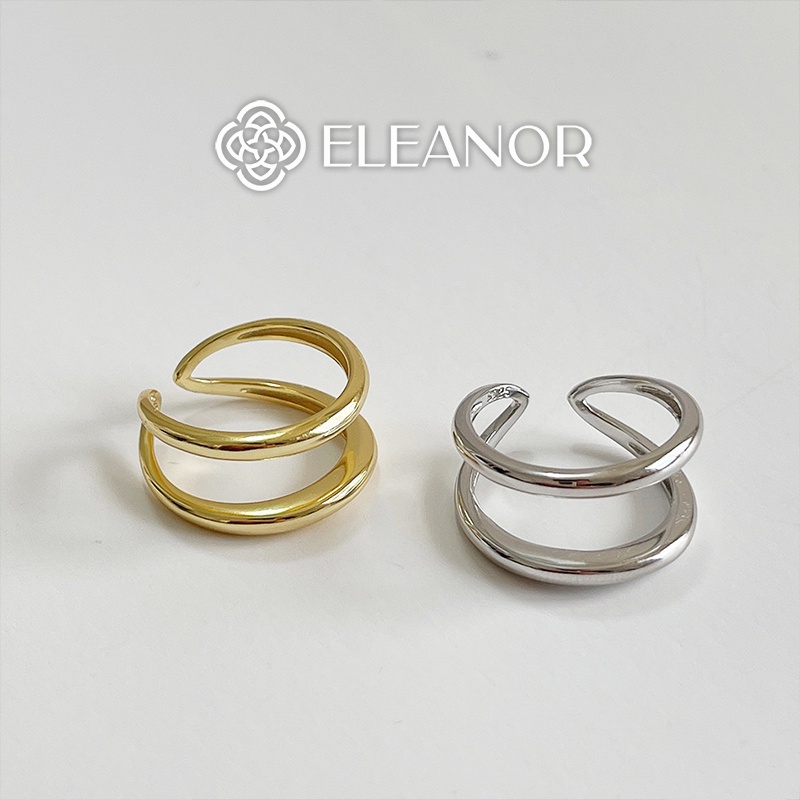 Nhẫn nữ Eleanor Accessories bạc 925 đúp viền kép phụ kiện trang sức thời trang cá tính