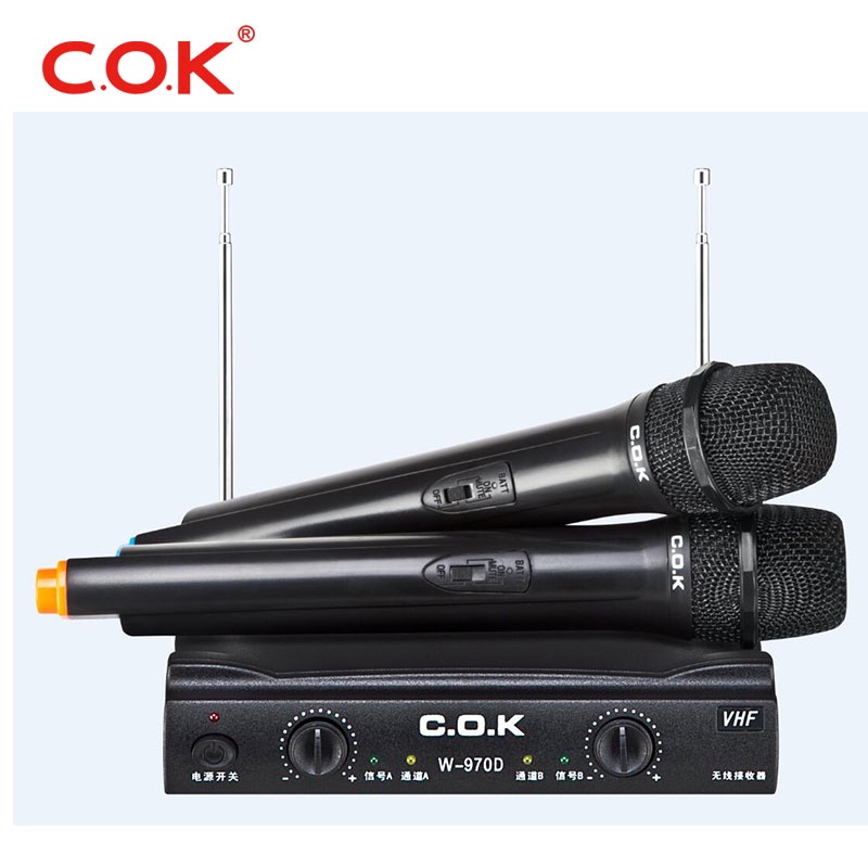 Bộ 2 Micro Karaoke Không Dây Đa Năng COK H600 - Thời Lượng Pin Tối Đa Màn Hình LED Chống Nhiễu Chống Hú Giảm Ồn