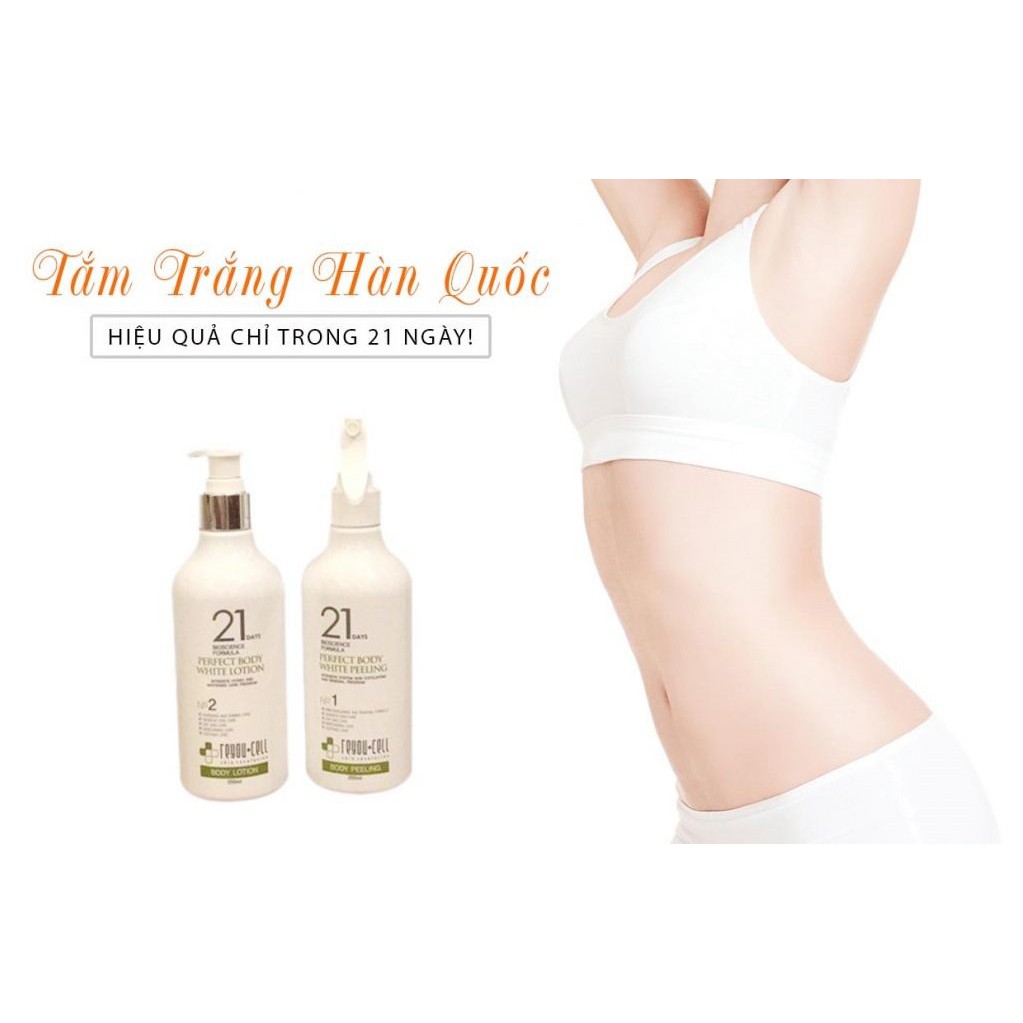 Xịt tẩy tế bào chết, dưỡng trắng toàn thân Reyou-Cell 21 Days Bioscience Formula Perfect Body White Peeling