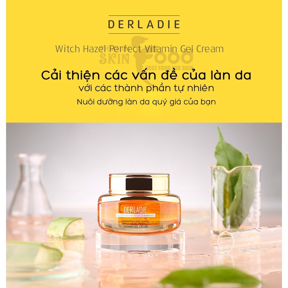 Kem Dưỡng DERLADIE Witch Hazel Perfect Vitamin Gel Cream Ngừa Mụn, Giảm Thâm, Làm Đầy Sẹo Rỗ 55ml