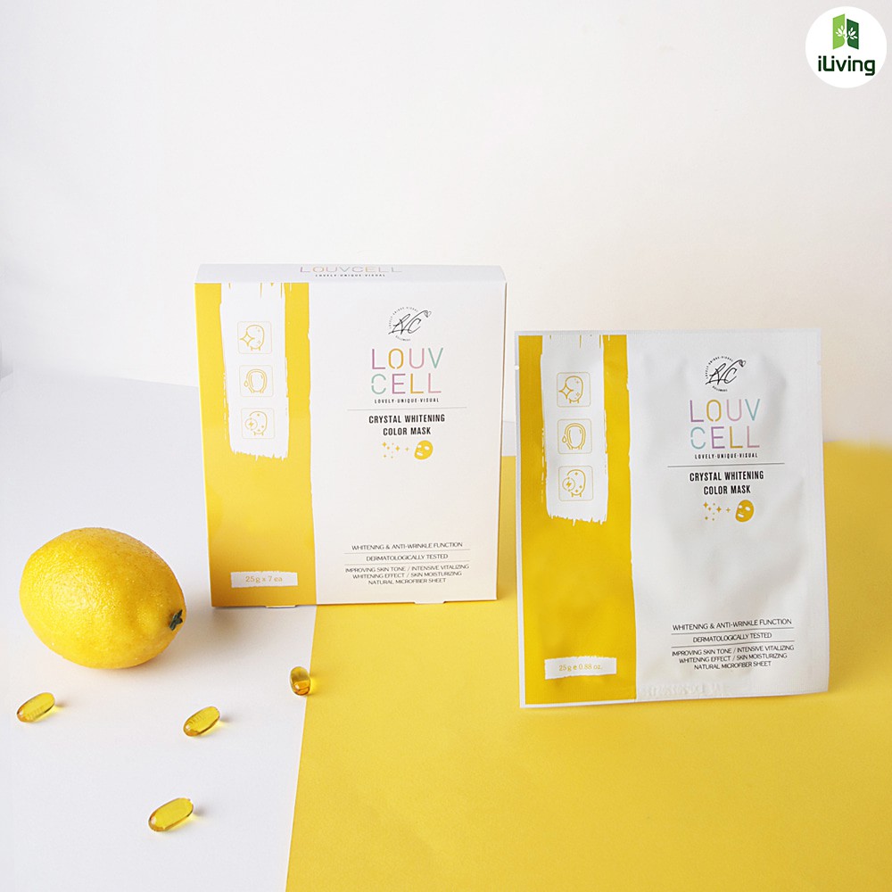 Mặt nạ dưỡng da Hàn Quốc cao cấp Louv Cell Crystal Color Mask 25g (miếng) ILIVING-LOUMN | BigBuy360 - bigbuy360.vn