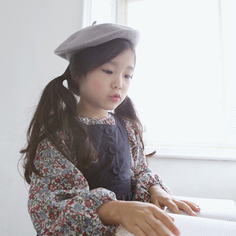 Mũ Beret Vải Len Giả Lông Cừu Giữ Ấm Mùa Đông Màu Đen/Đỏ/Tím/Be/Cam Dễ Thương Phong Cách Nghệ Sĩ Pháp
