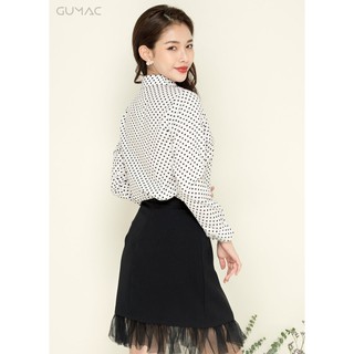 Chân váy lai phối lưới GUMAC CV05916_DEN