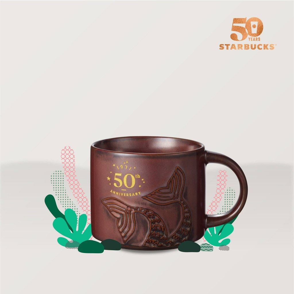 CỐC SỨ STARBUCKS MUG CERAMIC 50th ANNIVERSARY SIREN TAIL