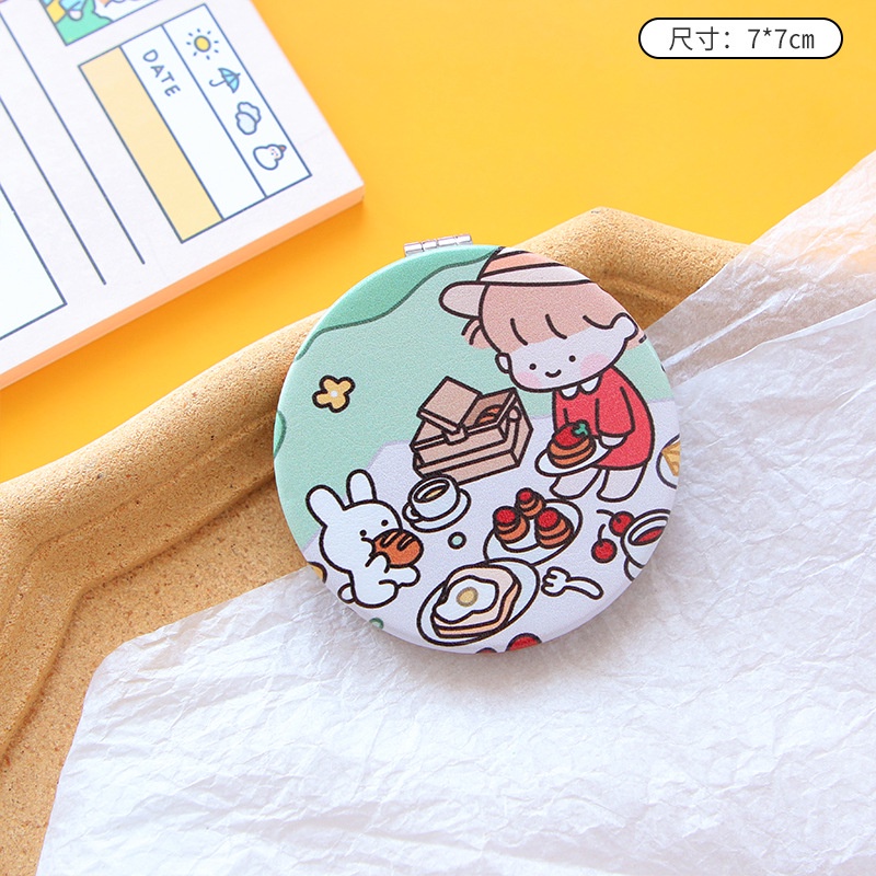 Gương trang điểm mini 2 mặt cầm tay siêu gọn, Dụng cụ make up cutephomaique, Gương mini tiện dụng dễ dùng