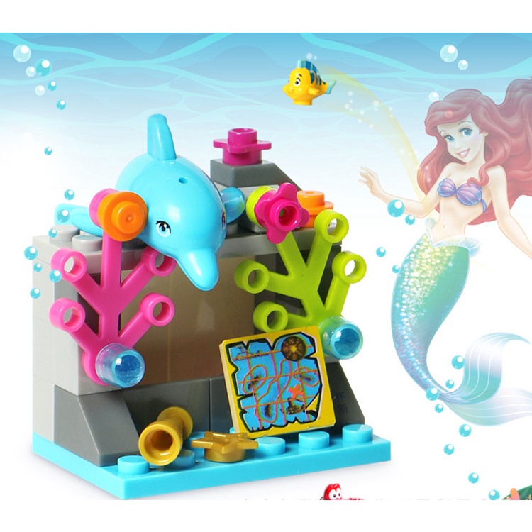 Bộ đồ chơi lắp ráp SLUBAN 41063 mẫu cung điện nàng tiên cá Ariel dưới đại dương cho bé gái DIY