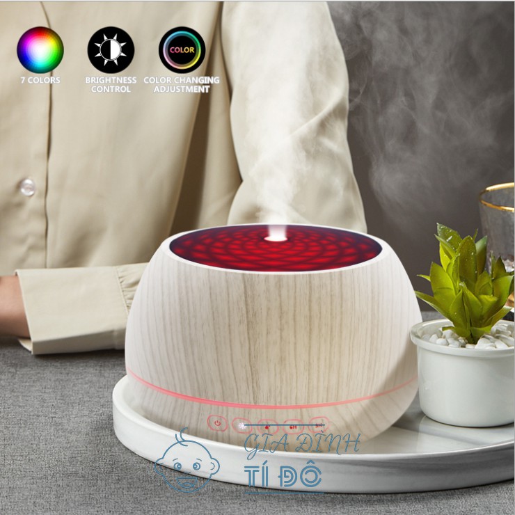 Máy Khuếch Tán Tinh Dầu Dung Tích Lớn 1000Ml - Có Đèn Led 7 Màu Tích Hợp Loa Bluetooth Nghe Nhạc