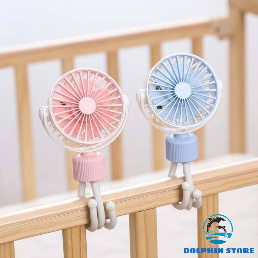 Quạt mini tích điện chân bạch tuộc - Quạt kẹp bàn, kẹp cũi tiện lợi