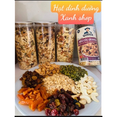 Granola Giảm Cân - Granola Siêu Hạt - Ngũ Cốc Granola - Ngũ Cốc Cho Dân Tập Gym - Granola Ăn Kiêng - Hộp Granola 500gram