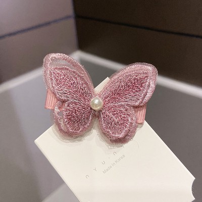 Kẹp tóc thiết kế bươm bướm xinh xắn đính ngọc trai giả thời trang