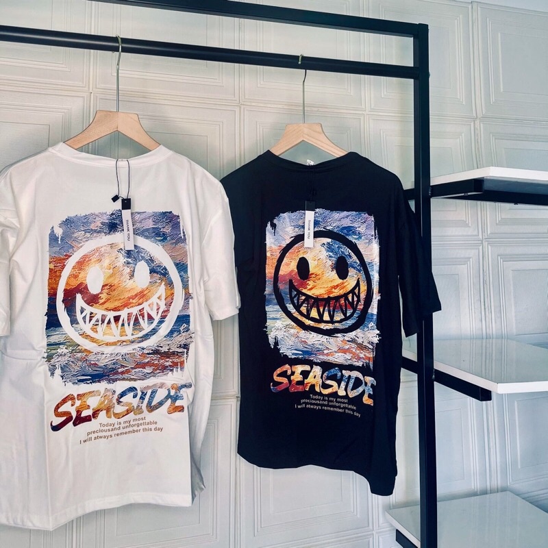[2Buffalo] Áo thun Unisex, Áo thun nam nữ tay ngắn Seaside co giãn 4 chiều mát mẻ form oversize thích hợp mùa hè | BigBuy360 - bigbuy360.vn