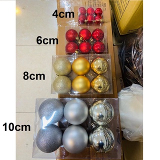 [Rẻ vô địch] Hộp 6 Quả bóng, quả châu treo trang trí cây thông Noel, các màu, các size Nguyên Liệu Pha Chế Sỉ Hà Nội