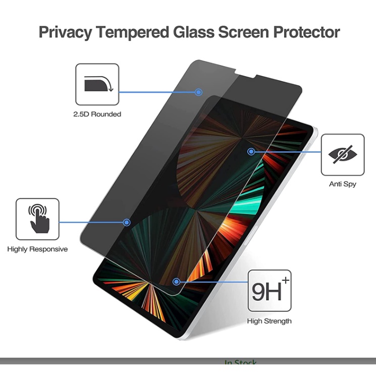 Kính Cường Lực Bảo Vệ Màn Hình Chống Nhìn Trộm Cho iPad Pro 12.9 Inch 2021 2020 2018 iPad Pro 12.9 "5th 4th 3rd Generation