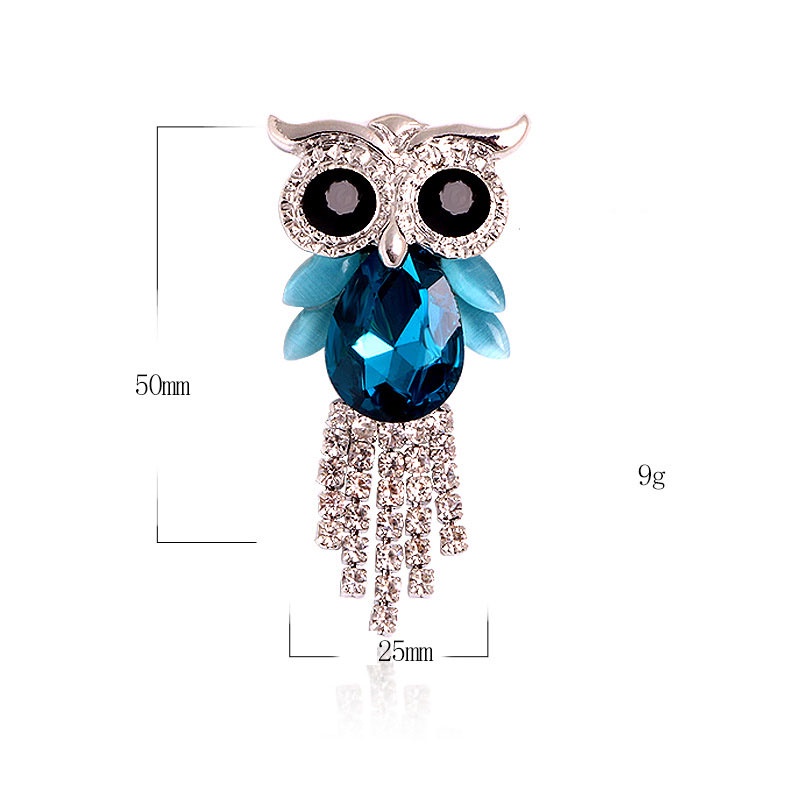 Ghim Cài Áo Hình Cú Mèo Đính Đá Pha Lê Phong Cách Âu Mỹ Mới