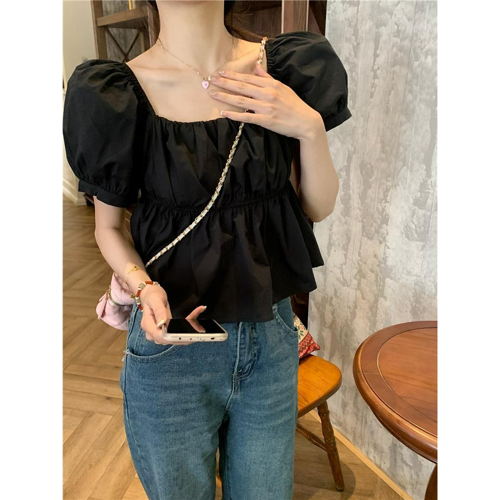 Áo Sơ Mi Ngắn Tay Trễ Vai Dáng Ôm Thời Trang 63063