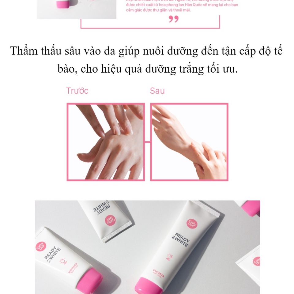 Kem Dưỡng Trắng Da Và Make Up Body Ready 2 White CATHY DOLL  từ tinh chất ốc sên, Thái Lan Chính Hãng 150ml