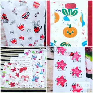 1KG Túi Xốp 💛IN HÌNH đóng gói hàng in sẵn hoa văn họa tiết đẹp (1kg màu ngẫu nhiên)