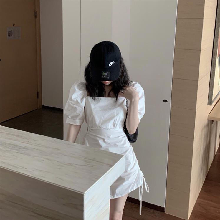 Đầm boddy dạo phố cổ vuông nhúng khoét eo xinh tươi trẻ trung, hàng cao cấp [SIÊU PHẨM] | BigBuy360 - bigbuy360.vn