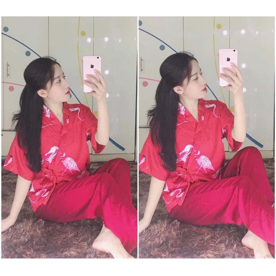 [ SATIN DÀI KIMONO ] ✪ BỘ NGỦ KIMONO TAY NGẮN QUẦN DÀI - MS01 ✪ | BigBuy360 - bigbuy360.vn