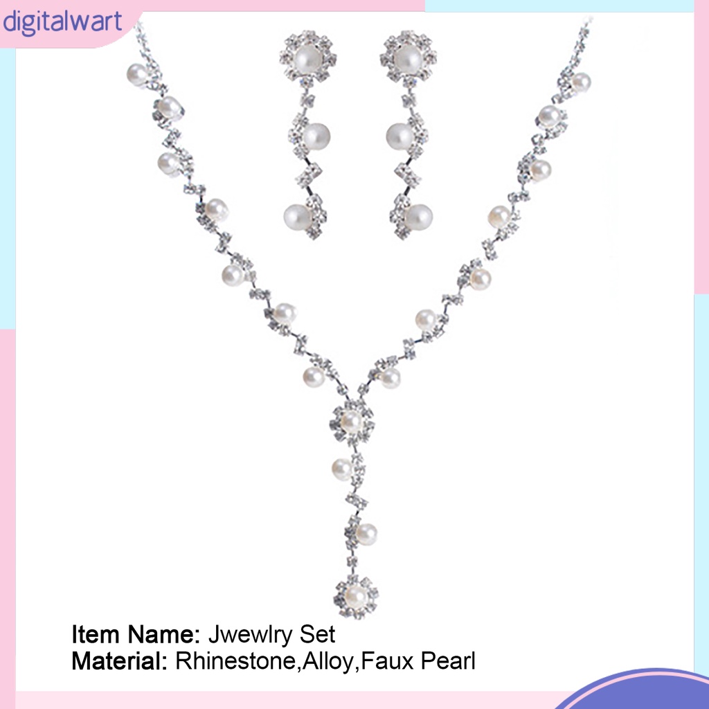 Bộ trang sức hợp kim dạng dây dài đính ngọc trai giả sang trọng