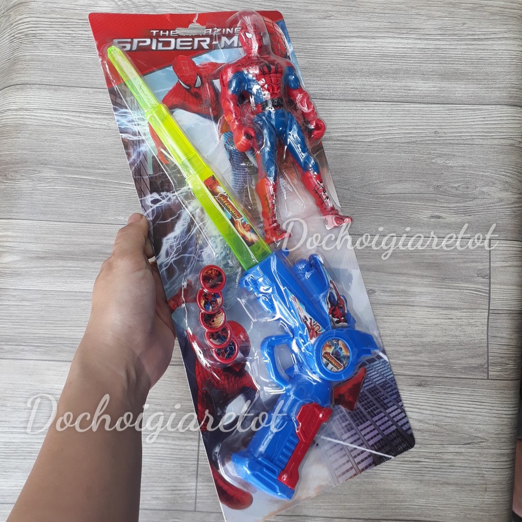 Vỉ đồ chơi ben 10 kiếm, súng phát sáng đèn nhạc sinh động tặng kèm đồng hồ bắn thẻ xu