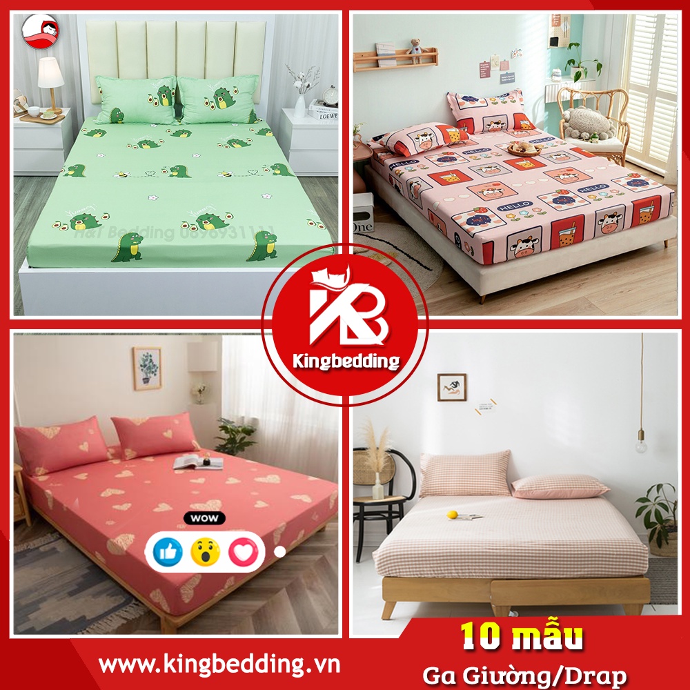Ga Giường Cotton Poly 💖m2/m4/m6/m8💖 Drap Trải Nệm Bốn Mùa, An Toàn Cho Da - Kingbedding