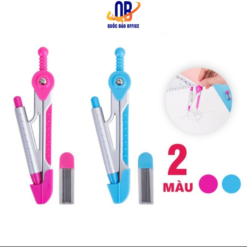 Compa học sinh Deli - màu Hồng/ Xanh dương - 1 hộp - E8616