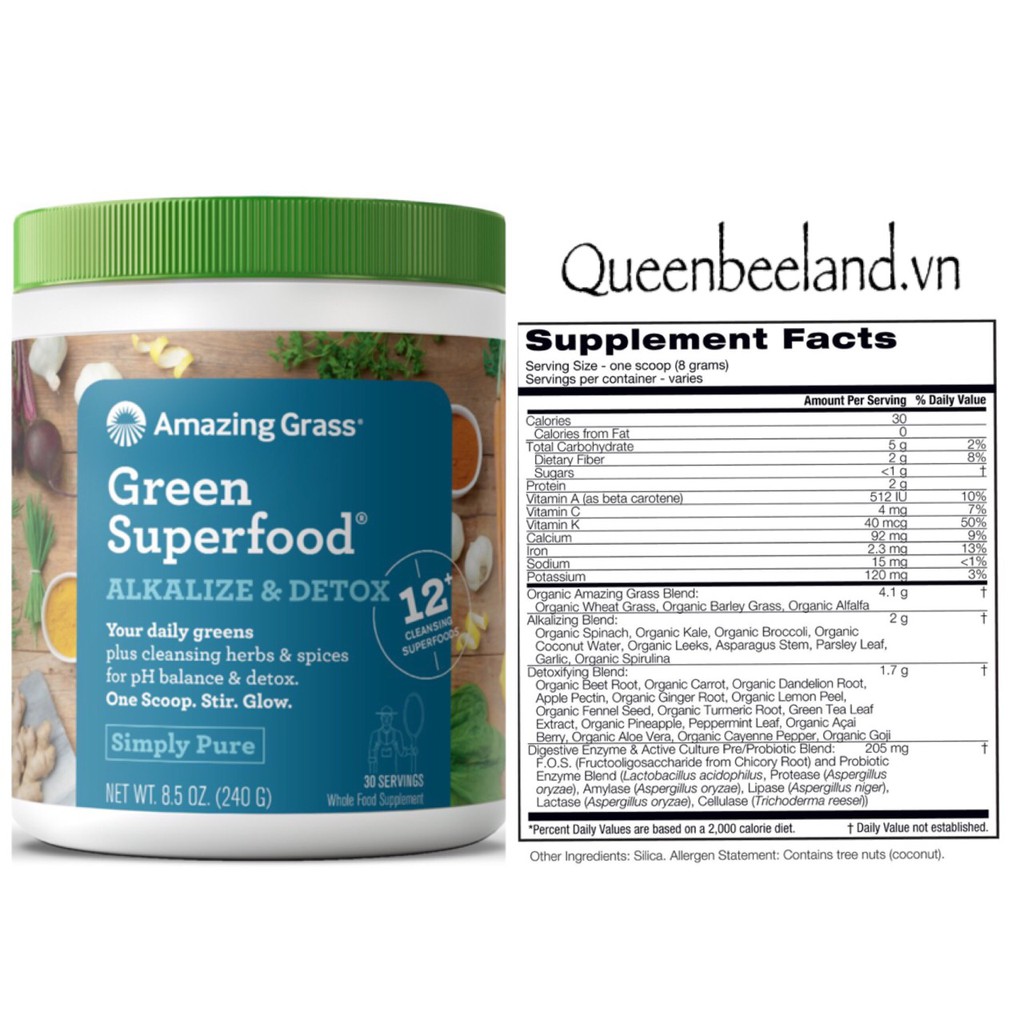 BỘT RAU QUẢ HỮU CƠ AMAZING GRASS GREENSUPERFOOD