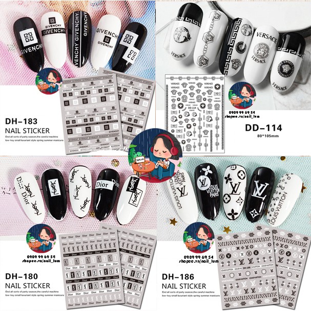 [Video Thực Tế] Nail Sticker - Dán Móng Tay - Bộ Sưu Tập Thương Hiệu
