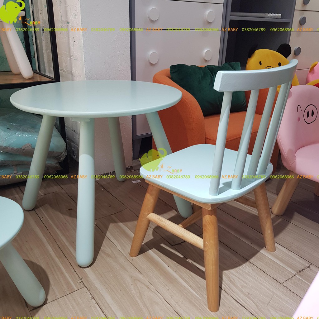 Bàn ghế gỗ sồi cho trẻ mầm non học bài - Ghế gỗ ngồi học cho bé - AZbaby | BigBuy360 - bigbuy360.vn