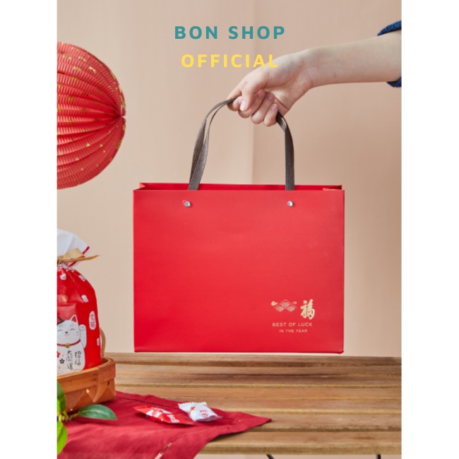 Set Hộp và Túi nắp trong mẫu Mèo Thần Tài đựng Bánh Trung Thu, Quà Tết, Bánh Kẹo, Mứt Handmade