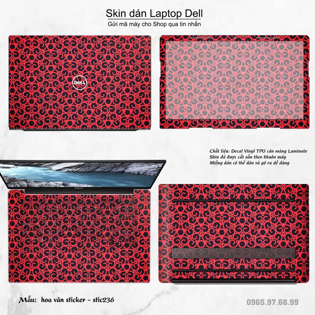 Skin dán Laptop Dell in hình Hoa văn sticker _nhiều mẫu 38 (inbox mã máy cho Shop)