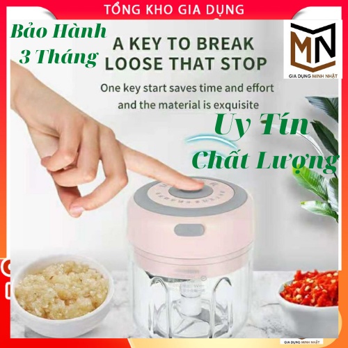 Máy xay tỏi ớt,xay thịt,đánh trứng mini đa năng cầm tay làm đồ ặn dặm cho bé siêu tiện dụng nhà bếp