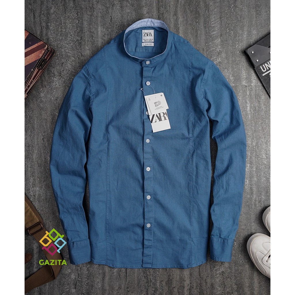 ÁO SƠ MI NAM ĐẸP VẢI ĐŨI LINEN ( MÃ SM02) - MÀU XANH CỔ VỊT