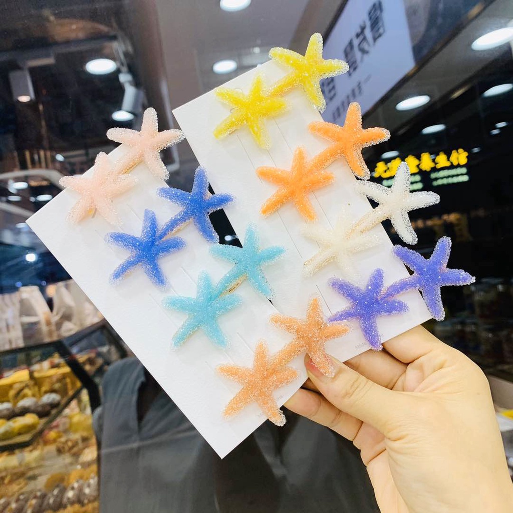 Kẹp Tóc Hình Nơ/ Sao Biển Màu Sắc Ngọt Ngào Xinh Xắn Thời Trang